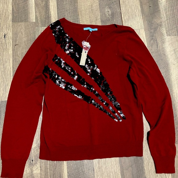 Antonio Melani wine red sweater with black sequins, size L (runs small) - Picture 3 of 3